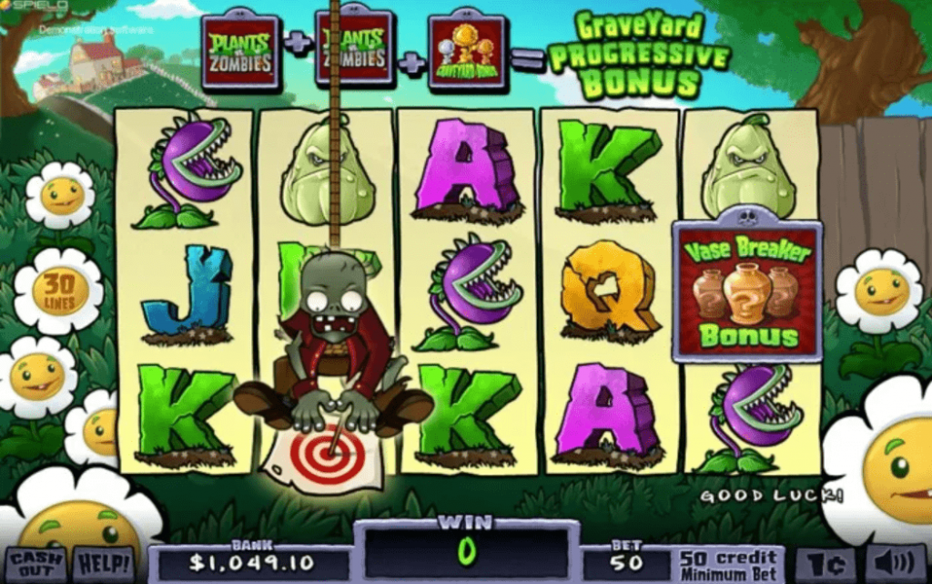 Plant vs Zombies slot machine bonus gra
